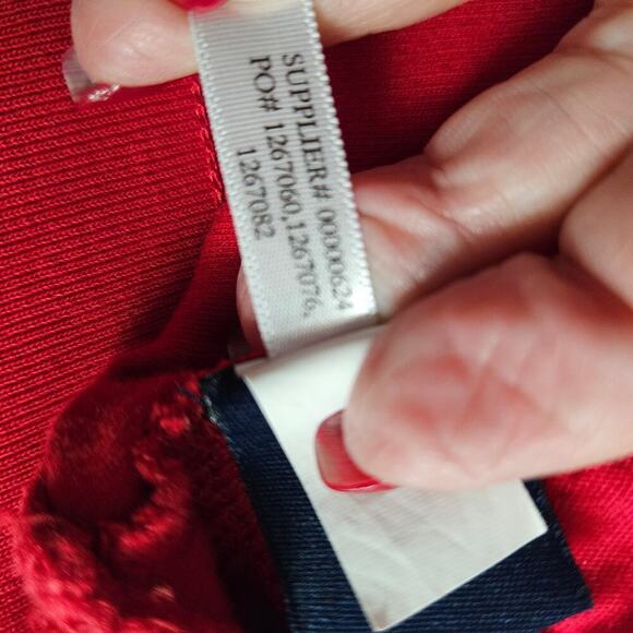 Chaps Ralph Lauren Womens Red Long Sleeve Knit Shirt Snap Front Stretch Size M - Picture 10 of 10